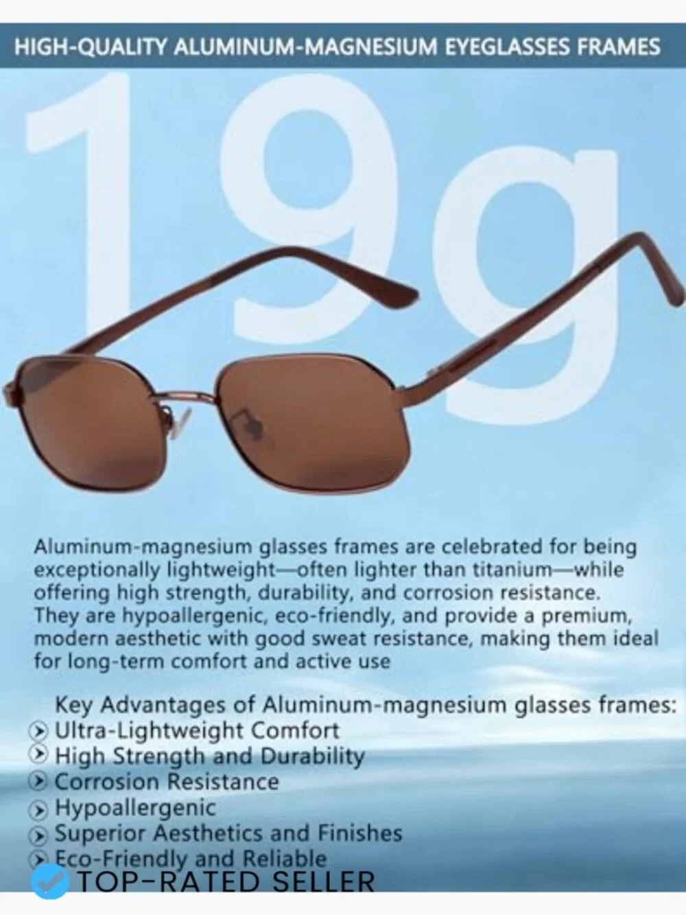 Rectangular Metal Sunglasses Vintage Retro Classic Polarized UV Protection